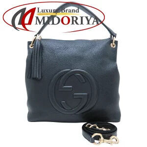 GUCCI Soho Disco Shoulder Bag Leather Black